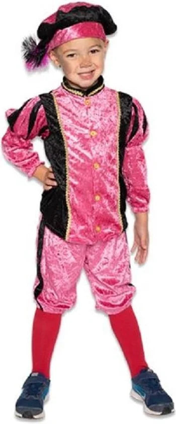 Piet Velours Kind roze/zwart : 140