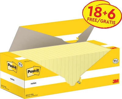 Memoblok 3M Post-it 655-CY 76x127mm geel voordeelpak
