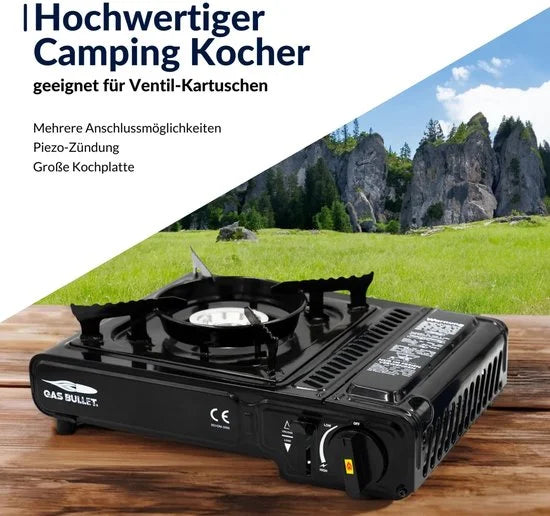 GAS BULLET Outdoor Gasfornuis – 2200W – Inclusief Draagkoffer