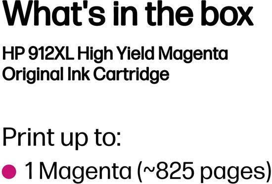 HP 912 XL - Inktcartridge - Origineel - Hoge Capaciteit - Magenta