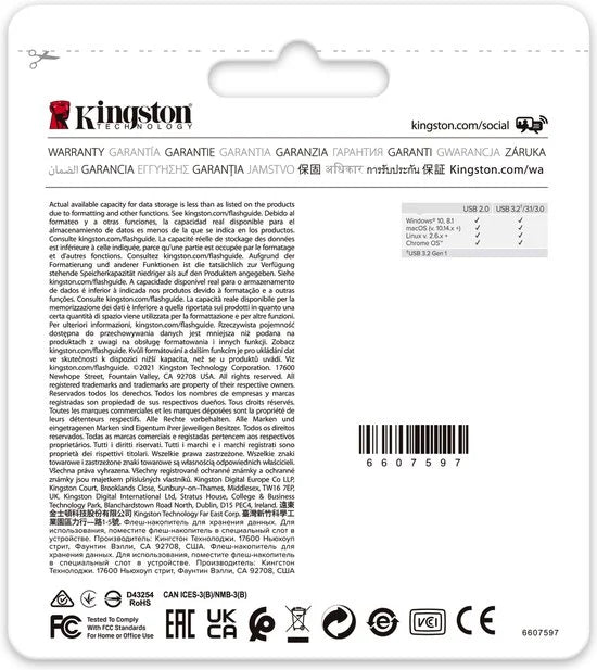 Kingston DataTraveler Exodia M USB-stick Retail 64 GB Zwart/blauw DTXM/64GB USB-A 3.2 Gen 1