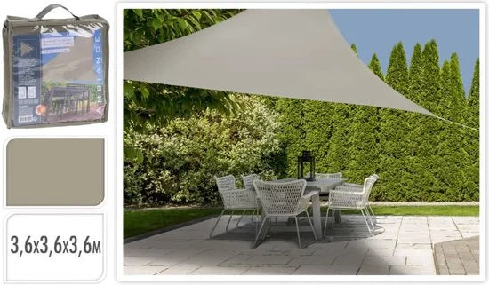 Ambiance Schaduwdoek Driehoek 360x360x360 cm Zand