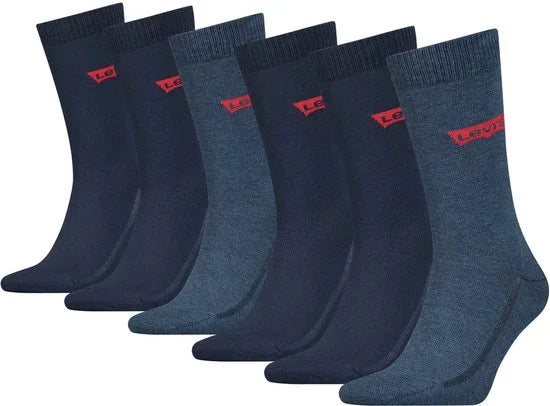 Levi's Sokken - Denim - maat Schoenmaat 39/Schoenmaat 40/Schoenmaat 41/Schoenmaat 42 (39-42) - Heren Volwassenen - Katoen/elastaan- 701226532-001-39-