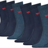 Levi's Sokken - Denim - maat Schoenmaat 39/Schoenmaat 40/Schoenmaat 41/Schoenmaat 42 (39-42) - Heren Volwassenen - Katoen/elastaan- 701226532-001-39-