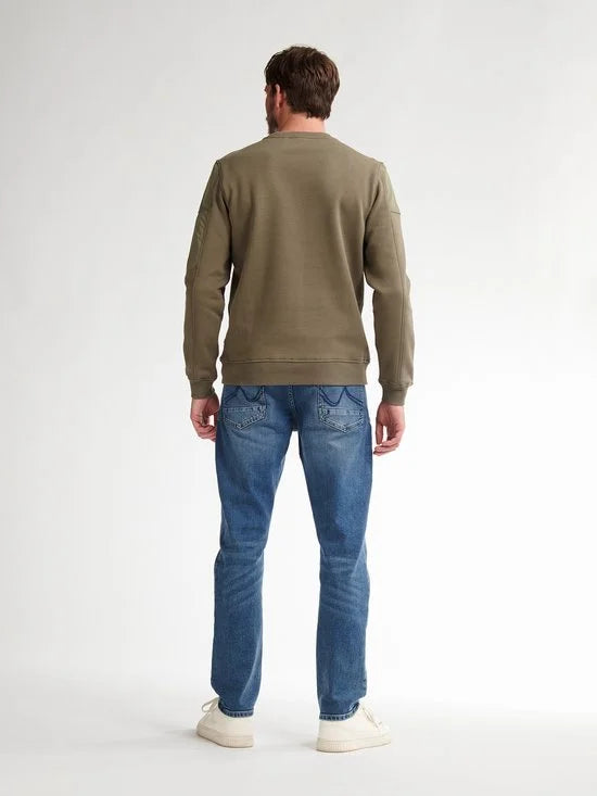Petrol Industries - Heren Casual Trui - Round Neck - Regular Fit - 65% katoen / 35% polyester - Lichtgewicht & ademend - Groen - Maat L