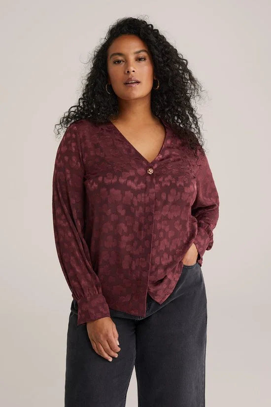 WE Fashion Dames blouse met structuur - Curve