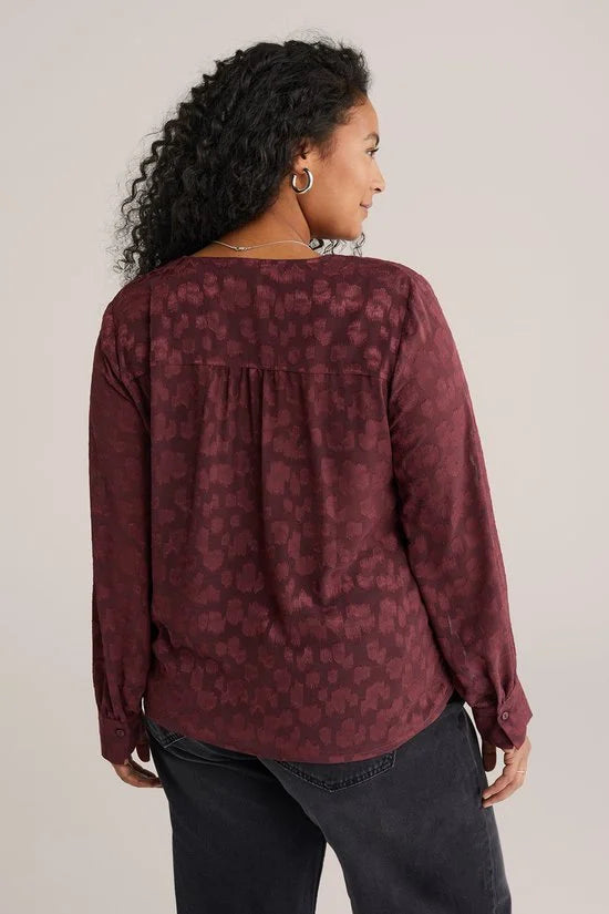 WE Fashion Dames blouse met structuur - Curve