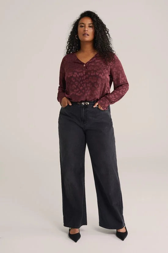 WE Fashion Dames blouse met structuur - Curve