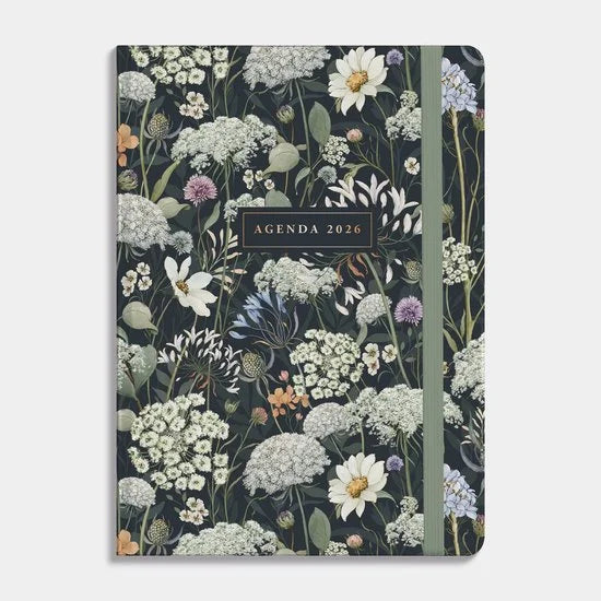 Hobbit - A5 Agenda 2026 - A5 (14,8 x 21 cm) - 1 week op 2 pagina's - Agenda A5 - Harde Kaft - Weidebloemen