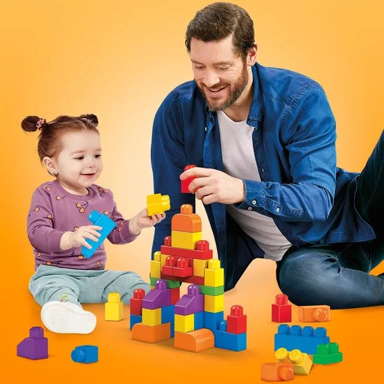 Mega Bloks Grote bouwtas - 60 blokken - Classic bouwstenen voor 1+ jaar