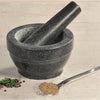 Granieten Vijzel Ø 16 cm met Stamper van Graniet | Fijnstampen en vermalen van Kruiden of  maken van Dressings | Materiaal: Graniet | Afm. 16 x 16 x