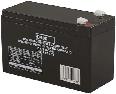 Emos Oplaadbare Loodaccu 12V - Lead-Acid - 9Ah - 6.3mm Aansluiting - Zwart