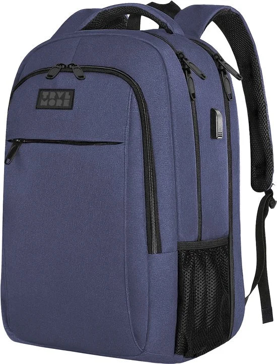 TRVLMORE 28L Rugzak - Rugtas met 15,6 Inch Laptopvak - Schooltas - Spatwaterdicht - Heren en Dames - Jongens en Meisjes - Blauw