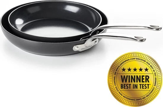 Greenpan Barcelona Aluminium Koekenpannenset 2-delig - Ø 24 en 28 cm – PFAS-vrij – Inductie Koekenpannenset – Ovenbestendig tot 220°C – Vaatwasserbes