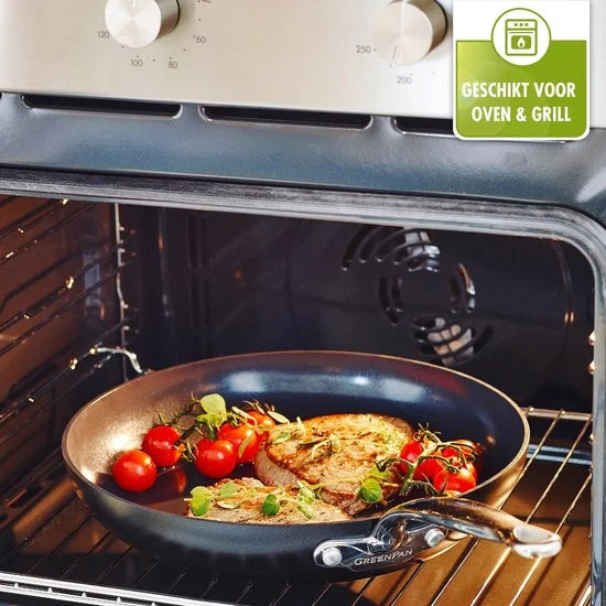 Greenpan Barcelona Koekenpannenset 2-delig - 22/28 cm – PFAS-vrije antikleeflaag– Pannenset inductie – Keramische pan - Ovenbestendig tot 220°C – Vaa
