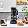 Karaca Çaysever Robotea Pro - 4 in 1 Sprekend Automatisch Theezetapparaat met Glas, Waterverwarmer en Filter Koffiezetapparaat 2500W - Zwart Koper