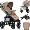 Lionelo Buggy Annet Plus – Lichtgewicht & Inklapbaar – Grote Massieve Wielen met Vering – Inclusief Voetenzak, Klamboe & Bekerhouder – Verstelbare Ru