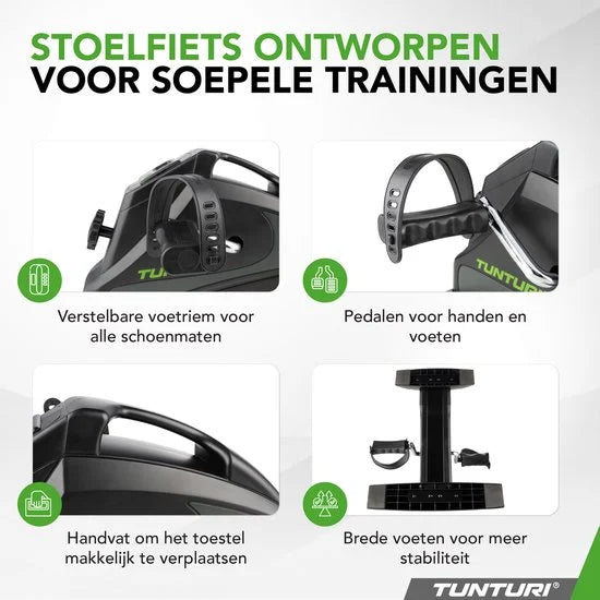 Tunturi Cardio Fit M30 Stoelfiets - Hometrainer - Met LCD monitor - Fietstrainer met instelbare weerstand - Bureaufiets