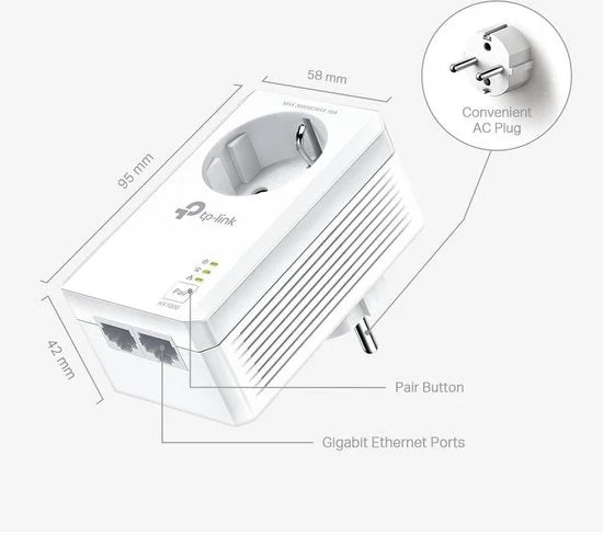 TP-Link TL-PA7027P KIT - Powerline Adapter - Zonder WiFi - Starterskit