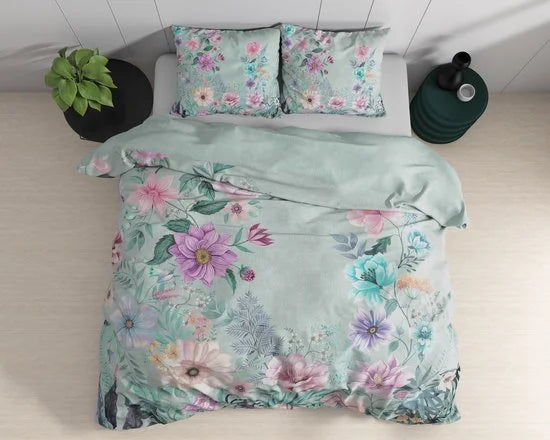 Dreamhouse Dekbedovertrek - Flore Blue - 200x200/220