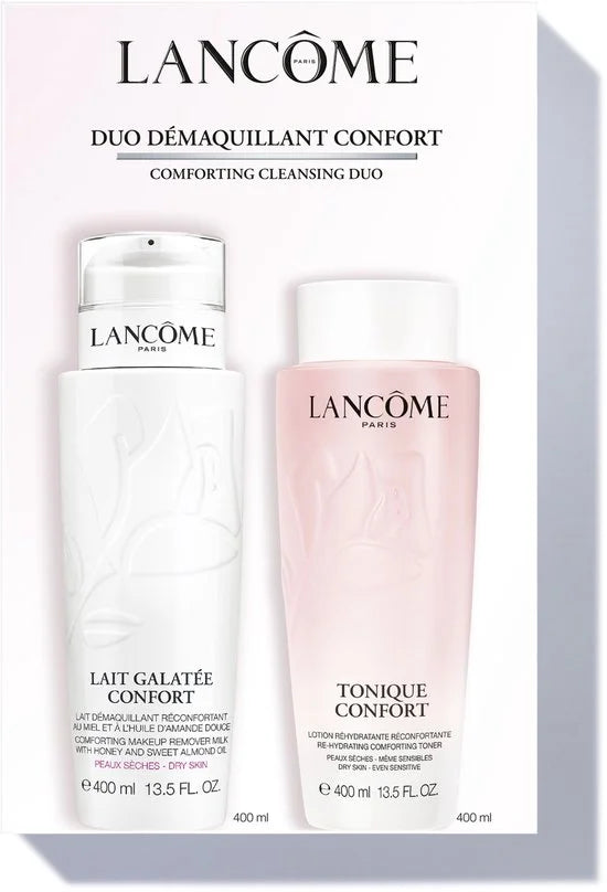 Lancôme Confort Duo Skincare Gezichtsreiniging Routine Geschenkset: Galatée Confort Reinigingsmelk 400ml + Tonique Confort Reinigingstonic 400ml - Ma