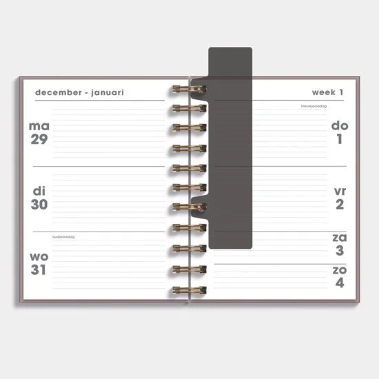 Hobbit - Ringband Agenda 2026 - Agenda A6 (14,8 x 11 cm) - Spiraal Agenda - 1 week op 2 pagina's - Flexibele Kaft - Brocante