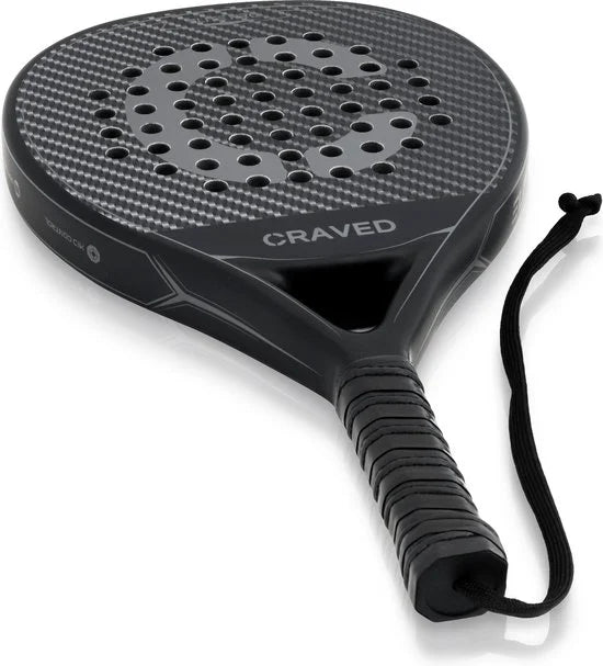 Craved Padel Racket Elite Pro - Inclusief padeltas - Carbon - Zwart