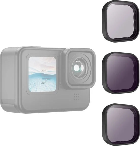 Telesin CPL+ND8/16/32 Lens Filter Kit voor GoPro 9/10/11/12 - GoPro filter set - ND filter GoPro - CPL filter GoPro