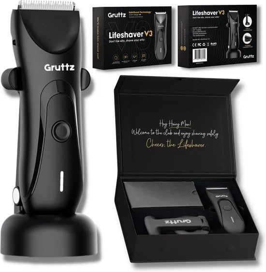 Gruttz Bodygroomer Mannen v3 - Body Trimmer - Gemaakt voor Schaamstreek - Inclusief Travelbag