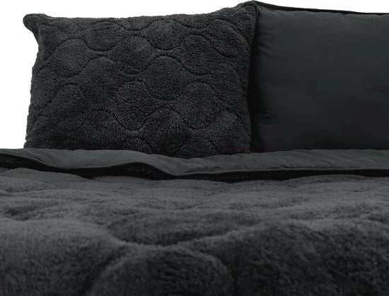Sleeptime 2 in 1 Teddy Premium Dekbed zonder Overtrek - Dekbed Inclusief Slopen - 240 x 200 cm - Zwart