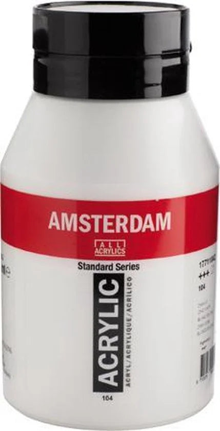 Amsterdam Acrylverf - Zinkwit - Acrylverf - Kunstschildersverf - Pigmentrijke verf - Sneldrogende verf - Dekwit - Verf voor canvas - Verf voor hout -