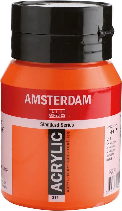 Amsterdam Standard Series Acrylverf Pot 500 ml Vermiljoen 311