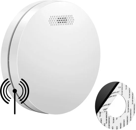 SAVS SM11R4 Draadloos koppelbare rookmelder - SafeLink - 10 jaar batterij - Extra dun design - Geen LED lampje - Montage zonder boren - Voldoet aan E