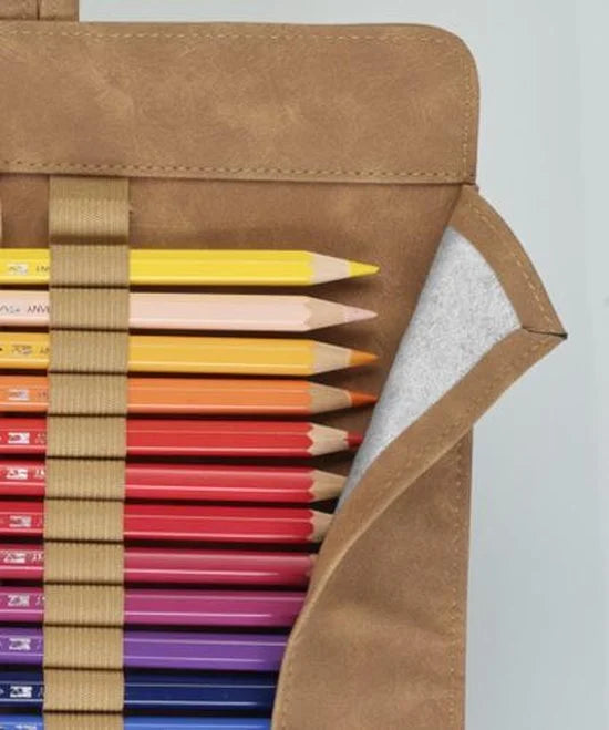Faber-Castell RolEtui - kunstleer bruin - geschikt voor 45 potloden
