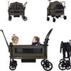 Cabino Waggie Bolderkar Opvouwbaar Met 2 Zitjes – Inclusief Duwstang, Trekbeugel & Drinkbeker – Max. 44 kg - Groen