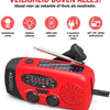 AFINTEK Noodradio Solar - 2000mAh Powerbank - LED Zaklamp - Opwindbaar via Handcrank & Zonne-energie - AM/FM - Voor Noodpakket & Camping - Rood
