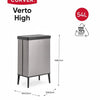 Curver Verto High - Prullenbak 54L - Grijs - 44x27x69cm