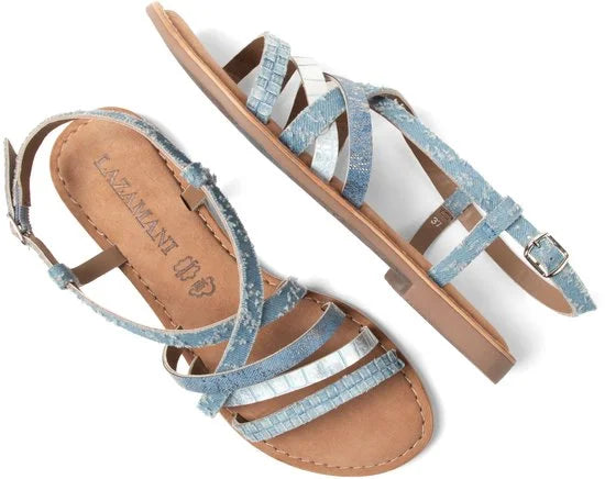Lazamani - Zuri Dames Sandalen Denim - Maat 40