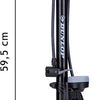 Dunlop Staande Fietspomp Pro uitvoering - Analoge Drukmeter - Dubbele Ventielkop - Zwart