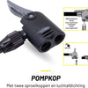 Dunlop Staande Fietspomp Pro uitvoering - Analoge Drukmeter - Dubbele Ventielkop - Zwart
