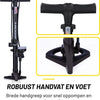 Dunlop Staande Fietspomp Pro uitvoering - Analoge Drukmeter - Dubbele Ventielkop - Zwart