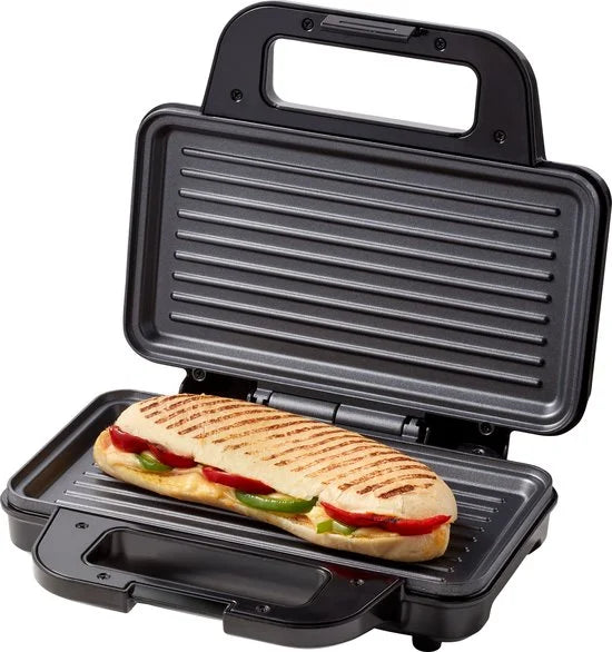 Tomado TGP2001S - XXL Tosti apparaat - 2 tosti’s - PFAS vrij - Panini grill - Tosti ijzer - Grill apparaat - 900 watt - Zwart/rvs