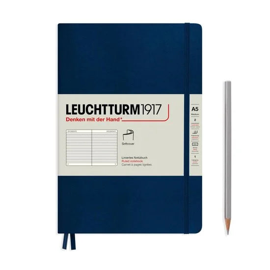 Leuchtturm1917 A5 Medium Notitieboek lined Navy softcover