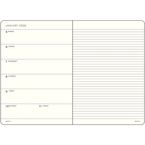Leuchtturm1917 - Agenda 2026 - A5 Weekly Planner & Notebook 2026 hardcover Port Red - 15x21cm