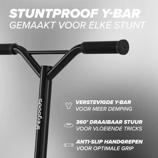 LifeGoods Stuntstep Fly X - Step - 100mm - 100KG - Zwart/Wit