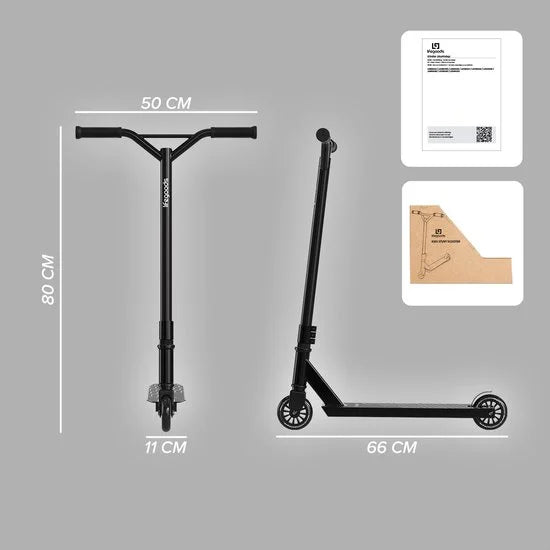 LifeGoods Stuntstep Fly X - Step - 100mm - 100KG - Zwart/Wit