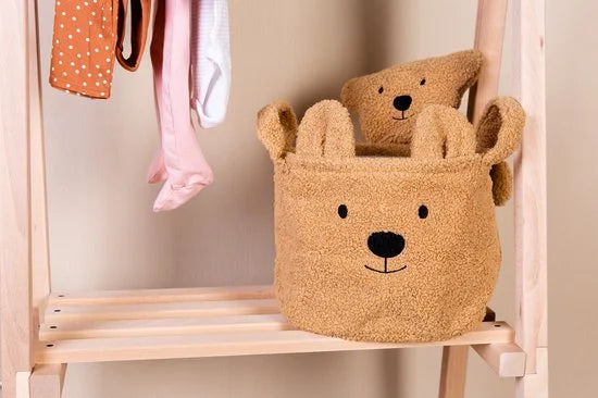 Childhome - Opbergmand - 40x40x40 Cm - Teddy - Bruin - Speelgoedmand - Wasmand
