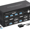 NÖRDIC KVM-152 KVM Switch - 2x2 DisplayPort1.4 - 8K60Hz 4K120Hz - 4xUSB-A 3.1 - 5Gbps