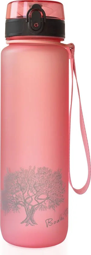 Bodhi Tree® Motivatie Waterfles 1 Liter - Tijdmarkeringen Nederlands - 100% Lekvrij - BPA vrij - Motivatiefles 1l - Motiverende Drinkfles - Roze