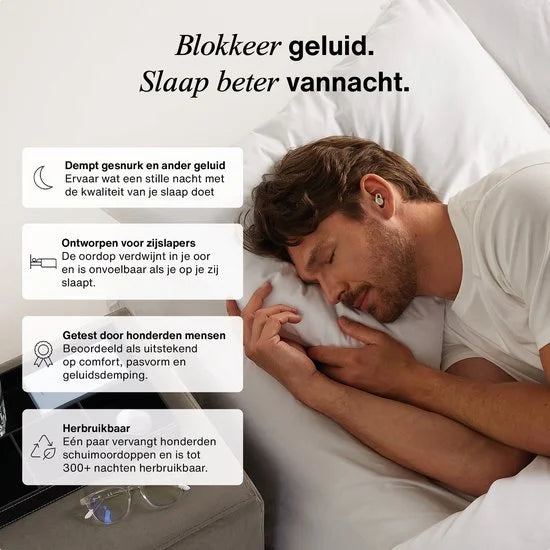 Hears - Oordoppen Slaap - Slaap Oordopjes - Sleep Plugs - Anti Snurk Oordoppen - Ultiem Comfort - Geschikt Voor Zij, Rug en Buik Slaapers - Milk & Ho